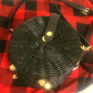 MUD PIE wicker crossbody bag